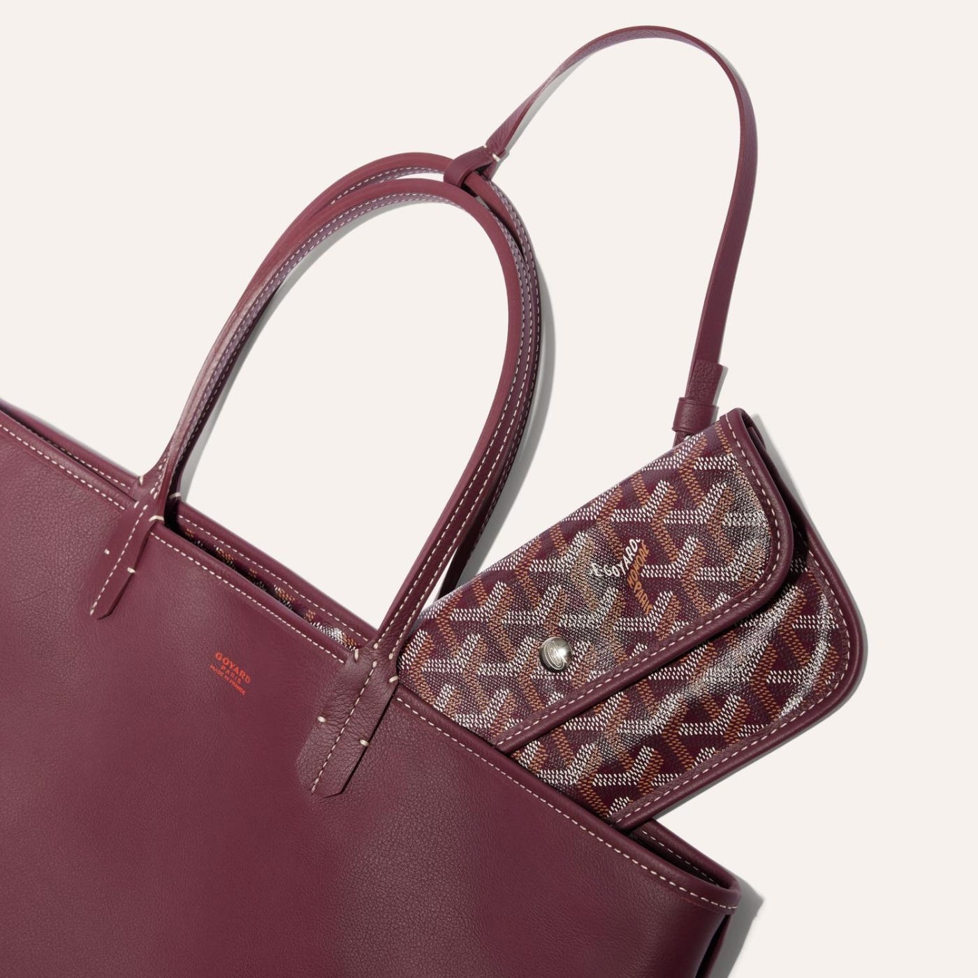 Goyard Goyardine Bordeaux Anjou PM Reversible Tote Bag Palladium Hardware - Image 3
